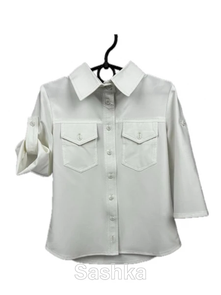 Сорочка-блуза для дівчинки Sashka біла, розмір 116-146